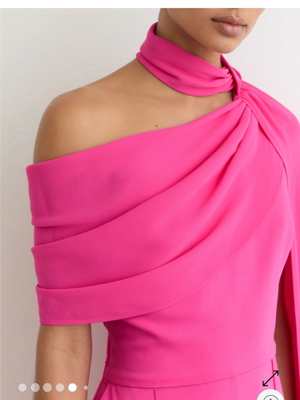 Reiss Hot Pink One-Shoulder Wide-Leg Jumpsuit - Picture 3 of 6